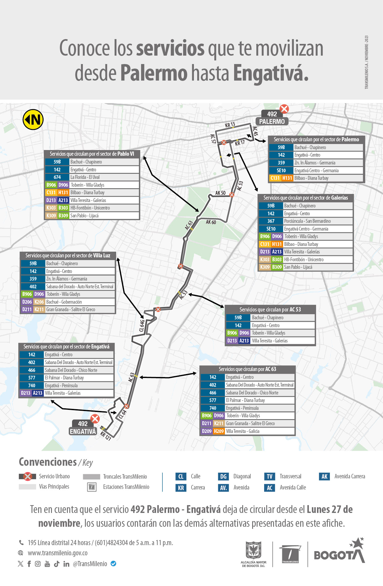 Conoce los servicios zonales que te movilizan desde Palermo hasta Engativá
