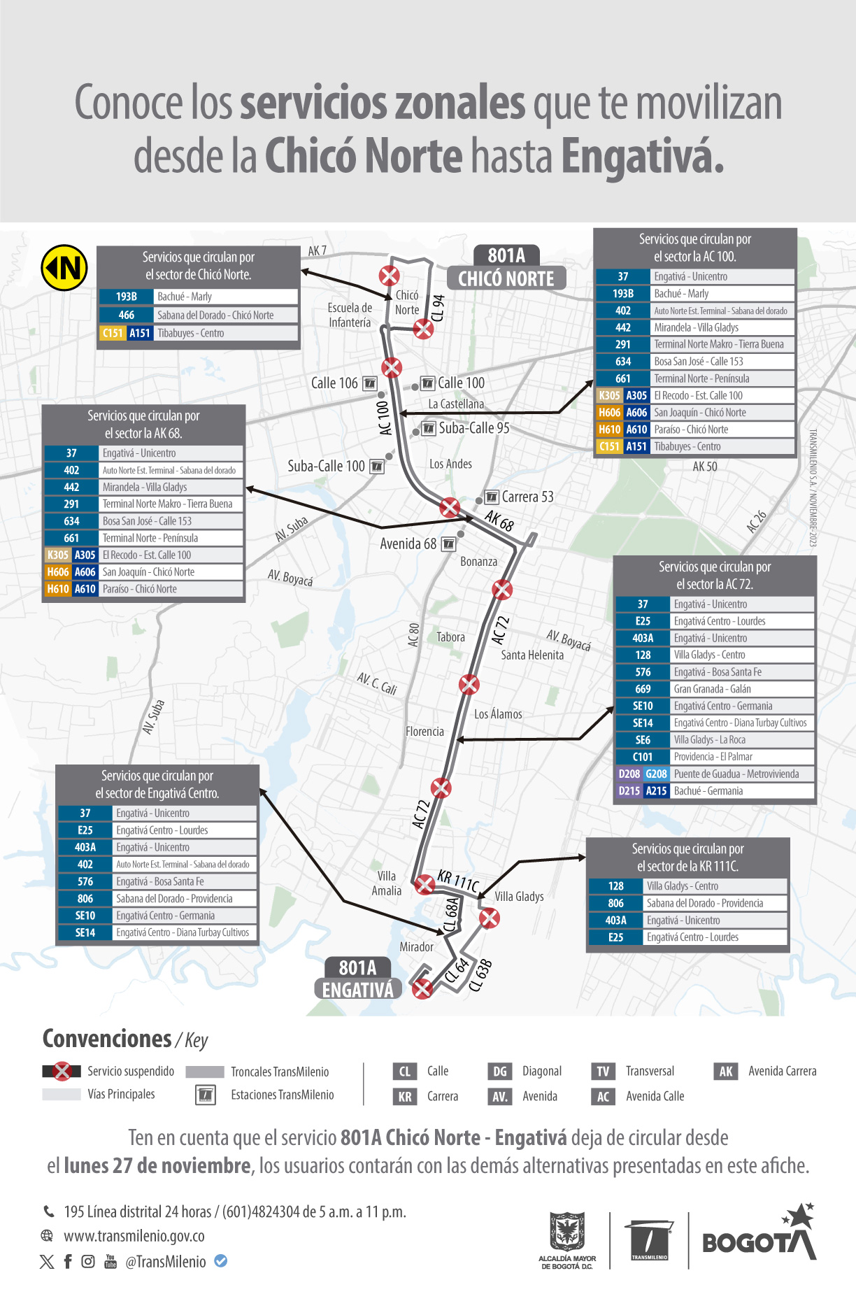 Rutas que te movilizan desde Chicó Norte hasta Engativá