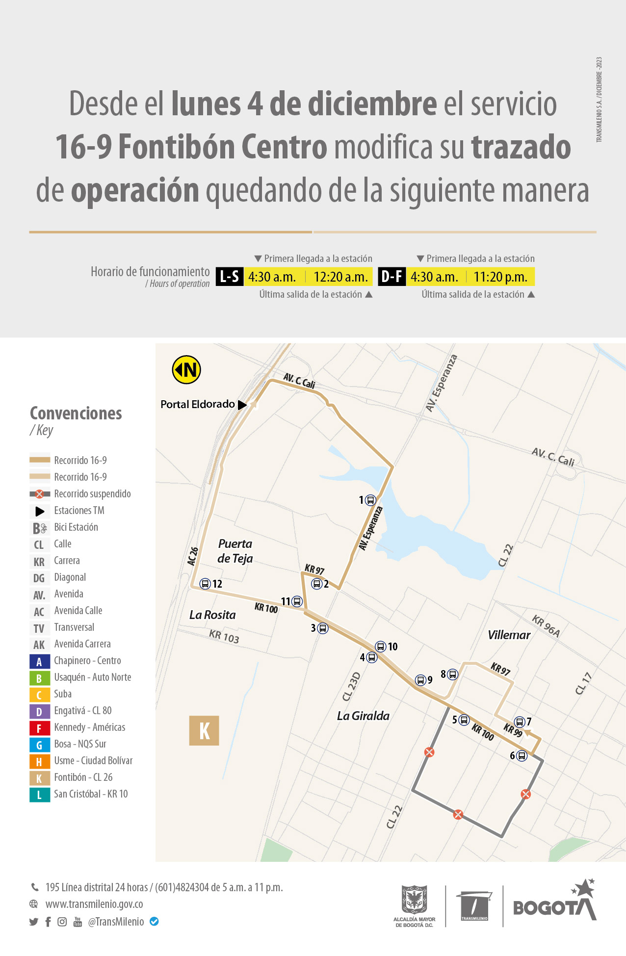 Ruta 16-9 Fontibón Centro