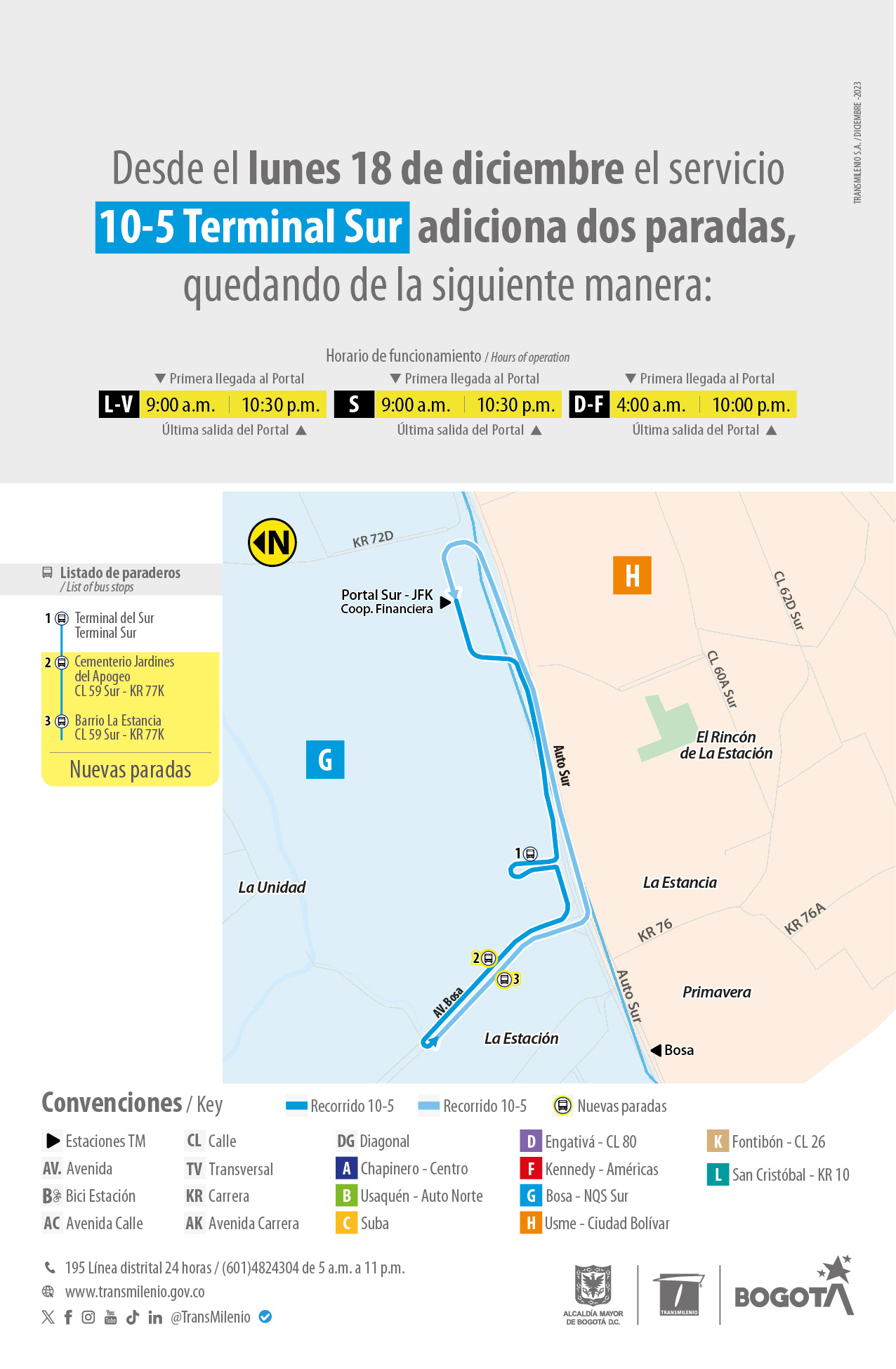 Ruta alimentadora 10-5 Terminal adiciona dos paradas a su recorrido