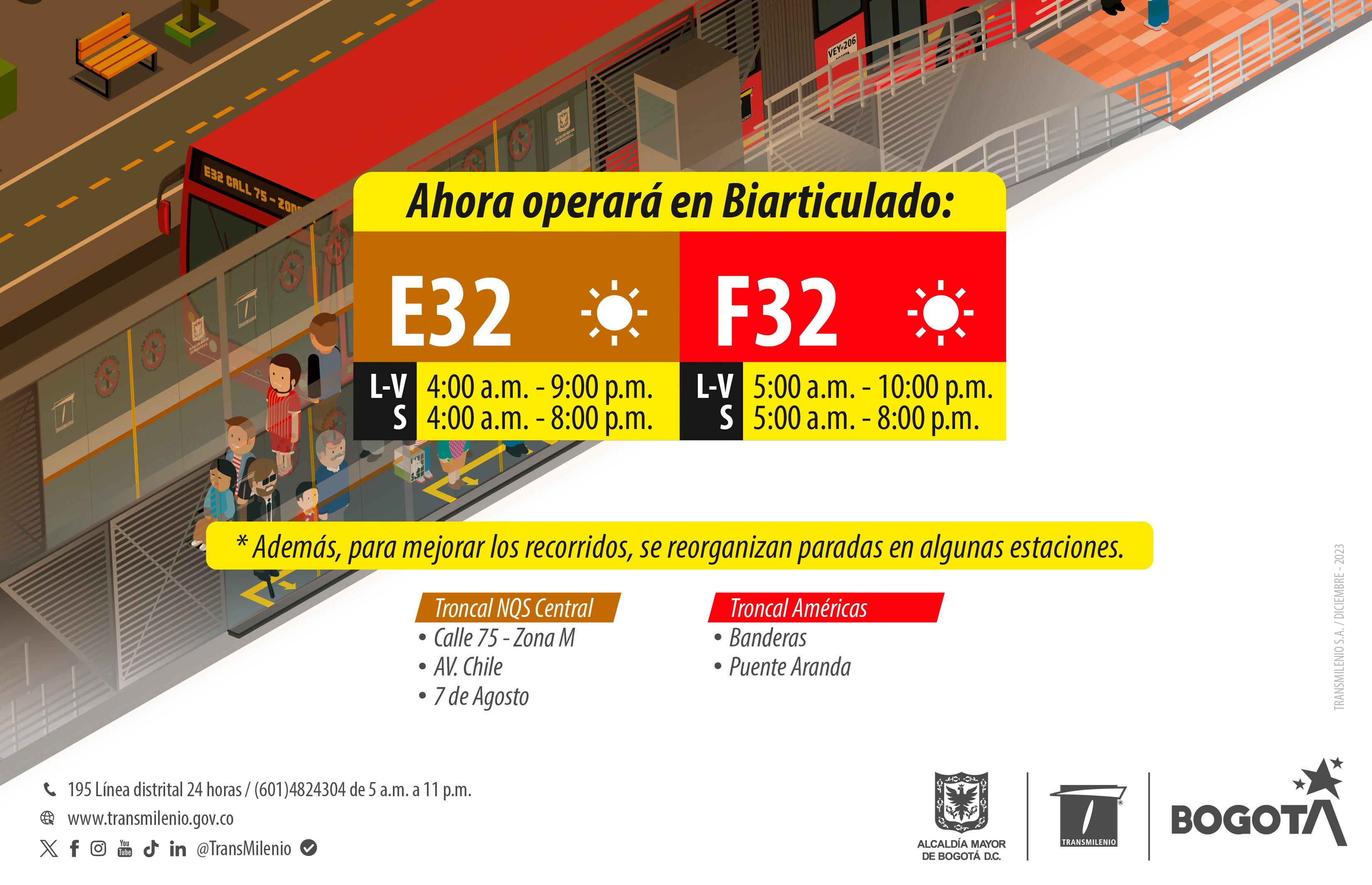 Servicios E32 - F32 cambia de tipología