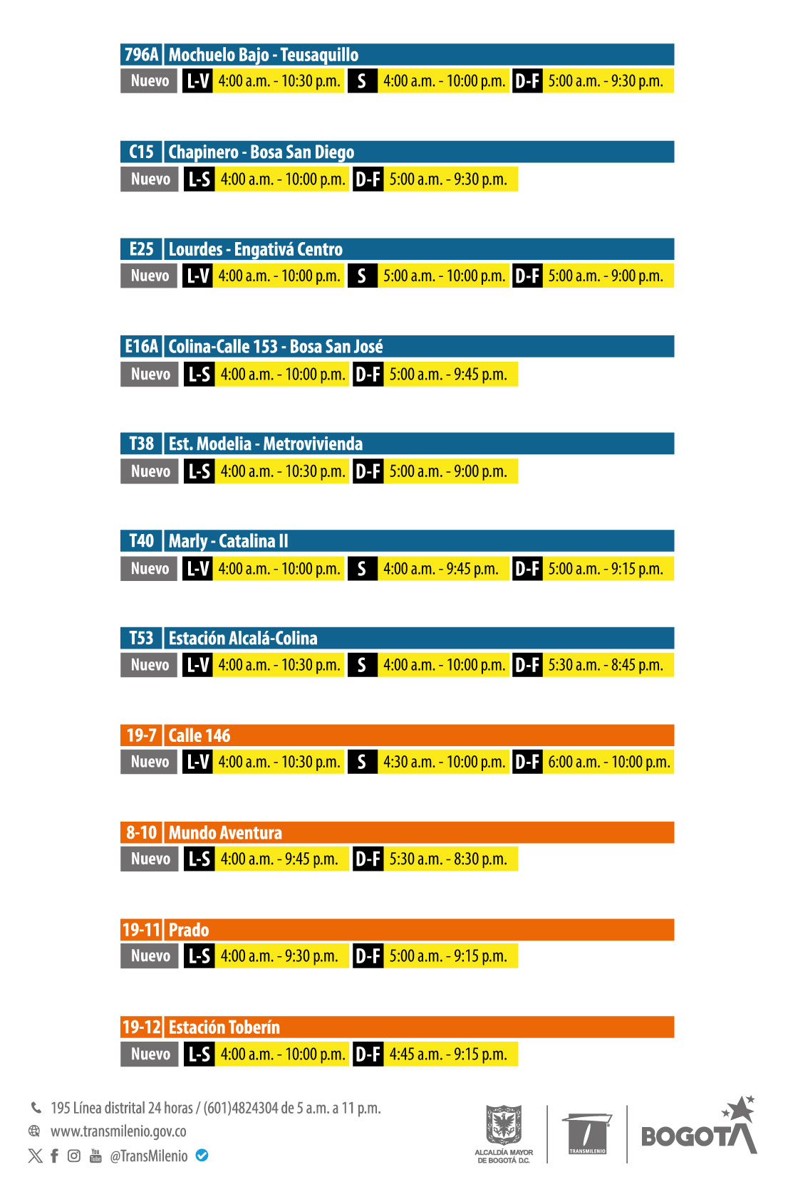 Rutas zonales modifican sus horarios