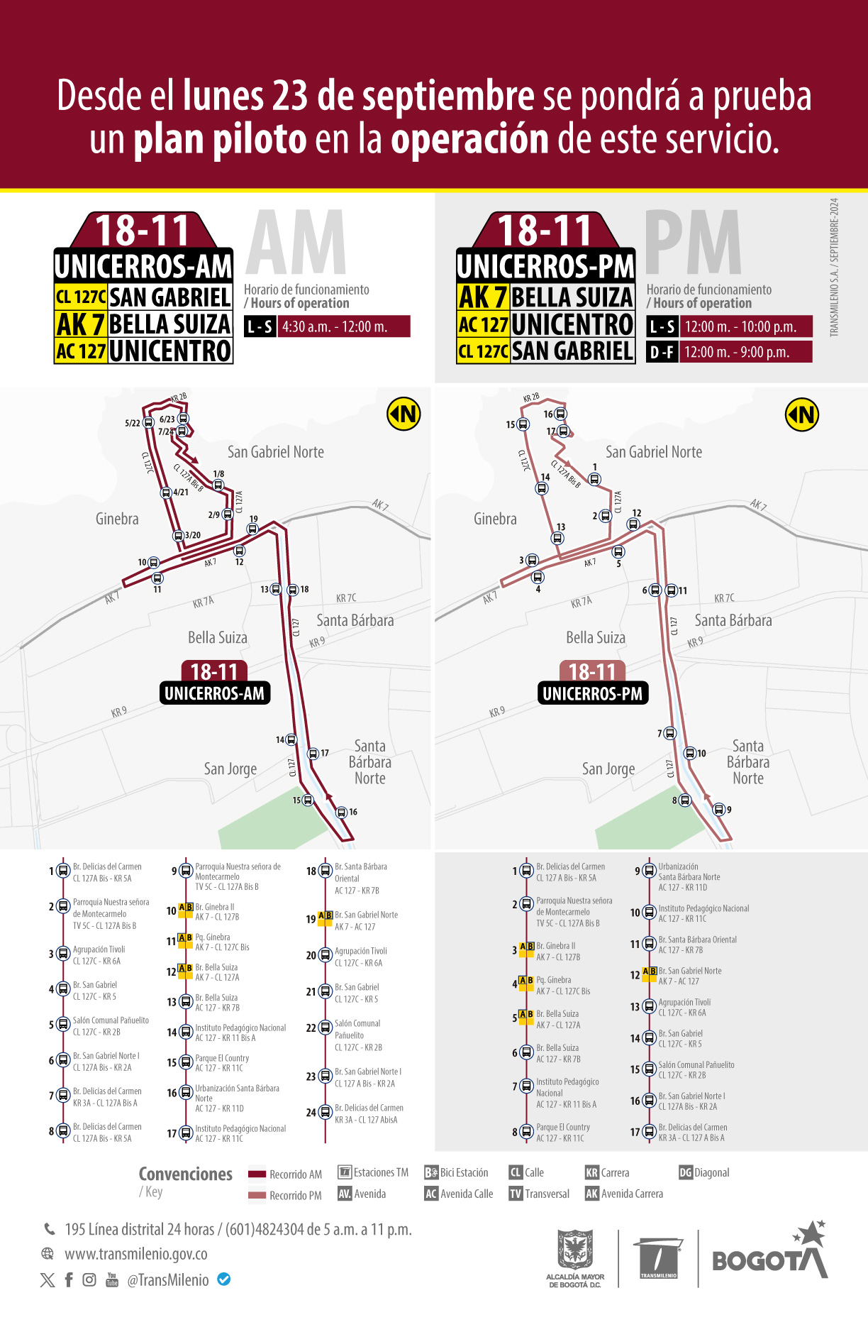 Servicio 18-11 Unicerros inicia plan piloto en su operación Servicio 18-11 Unicerros inicia plan piloto en su operación