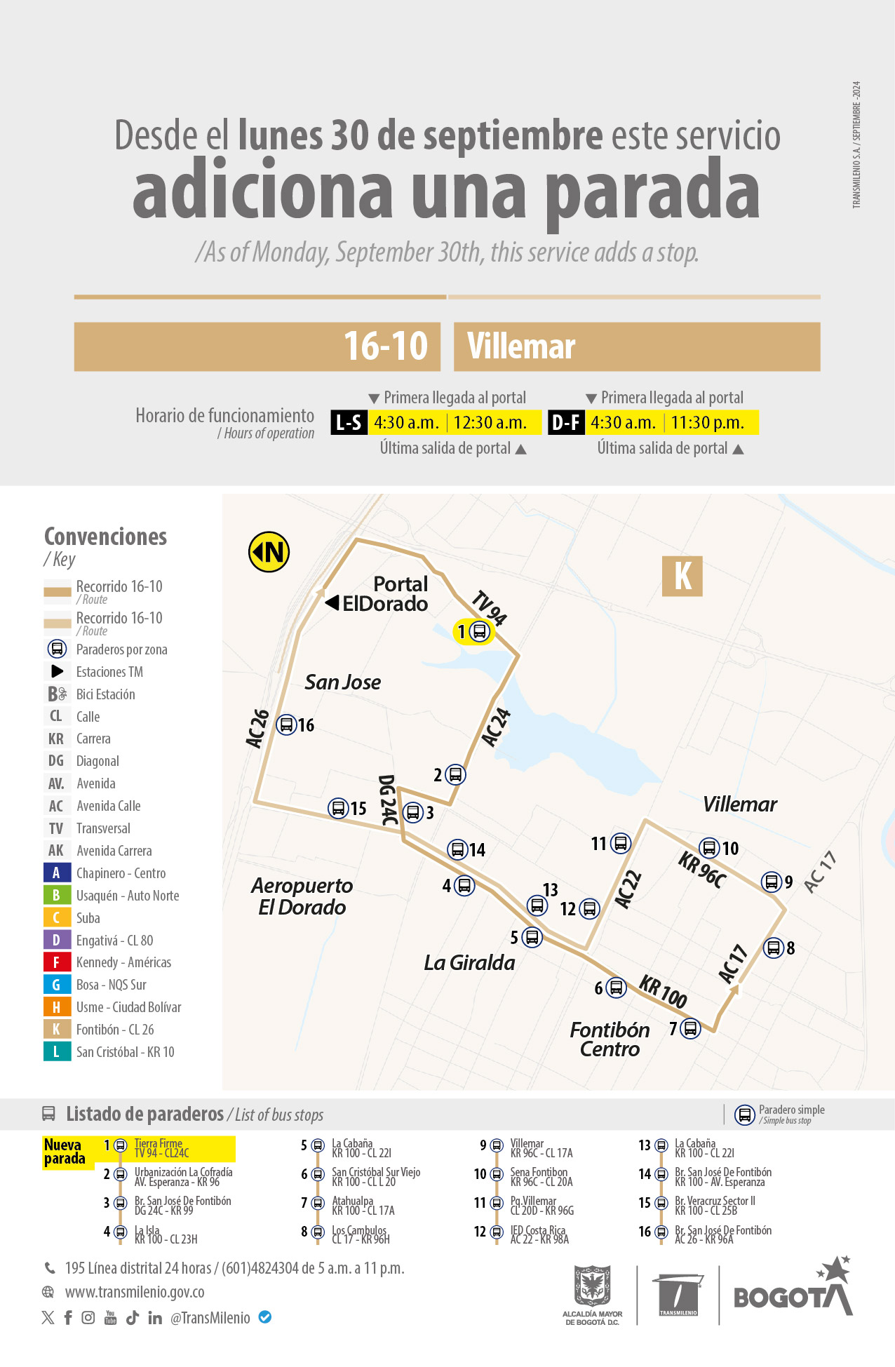 Servicio zonal 16-10 Villemar adiciona una nueva parada a su recorrido Servicio zonal 16-10 Villemar adiciona una nueva parada a su recorrido