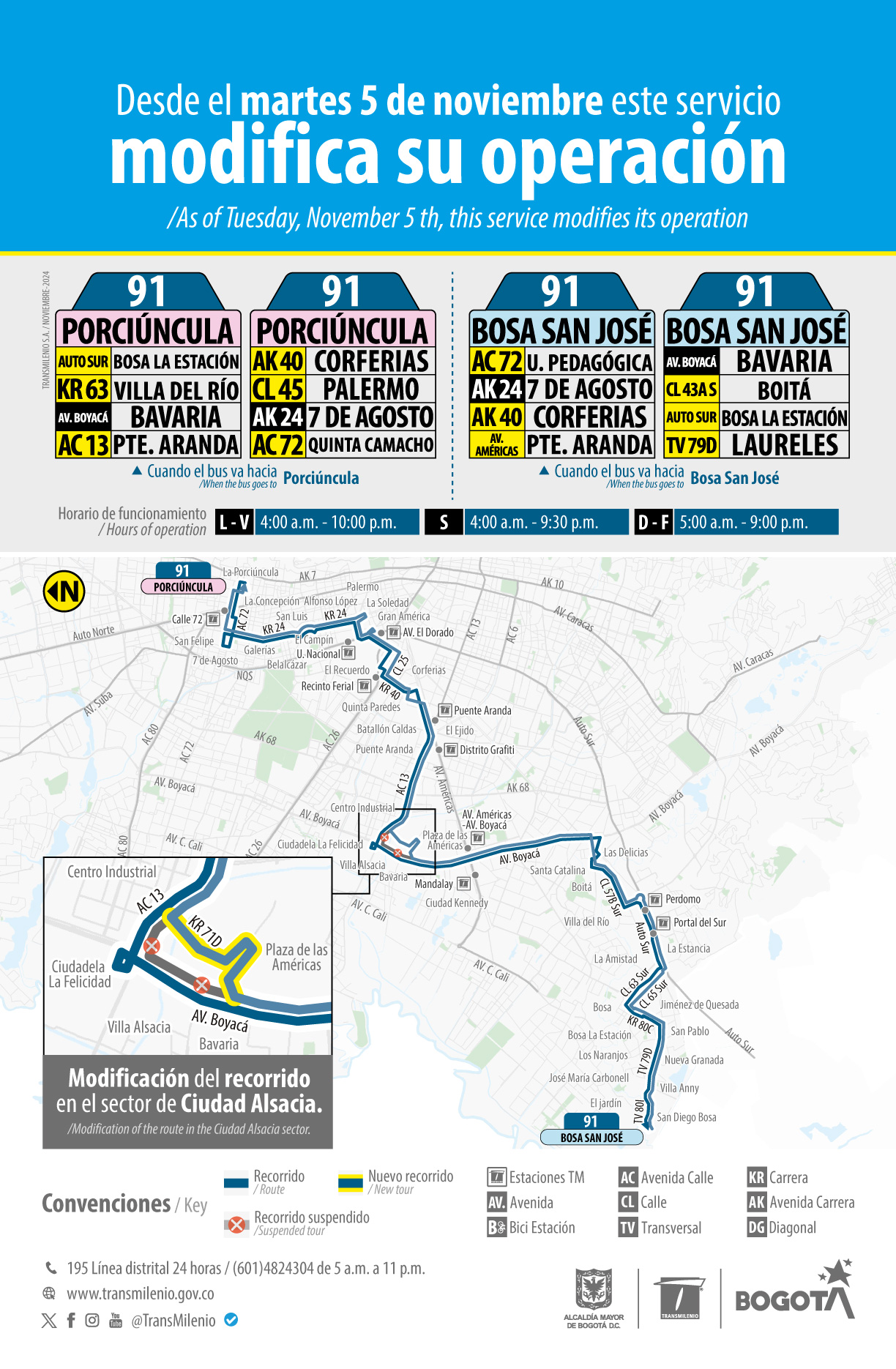 Ruta TransMiZonal 91 Porciúncula - Bosa San José, modifica su recorrido Ruta TransMiZonal 91 Porciúncula - Bosa San José, modifica su recorrido