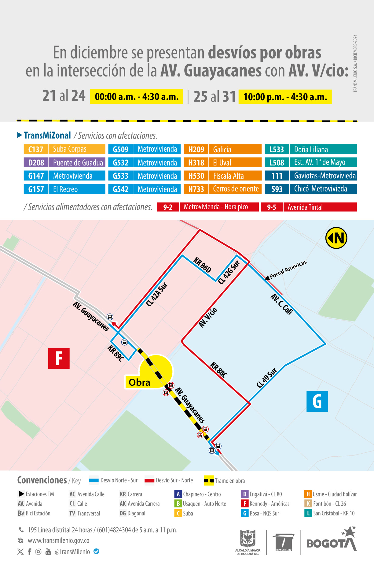 Desvío de rutas TransMiZonales por obra en Avenida Guayacanes Desvío de rutas TransMiZonales por obra en Avenida Guayacanes