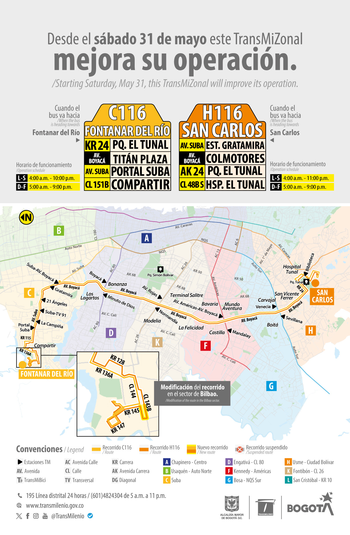 C116 Fontanar del Rio - H116 San Carlos C116 Fontanar del Rio - H116 San Carlos