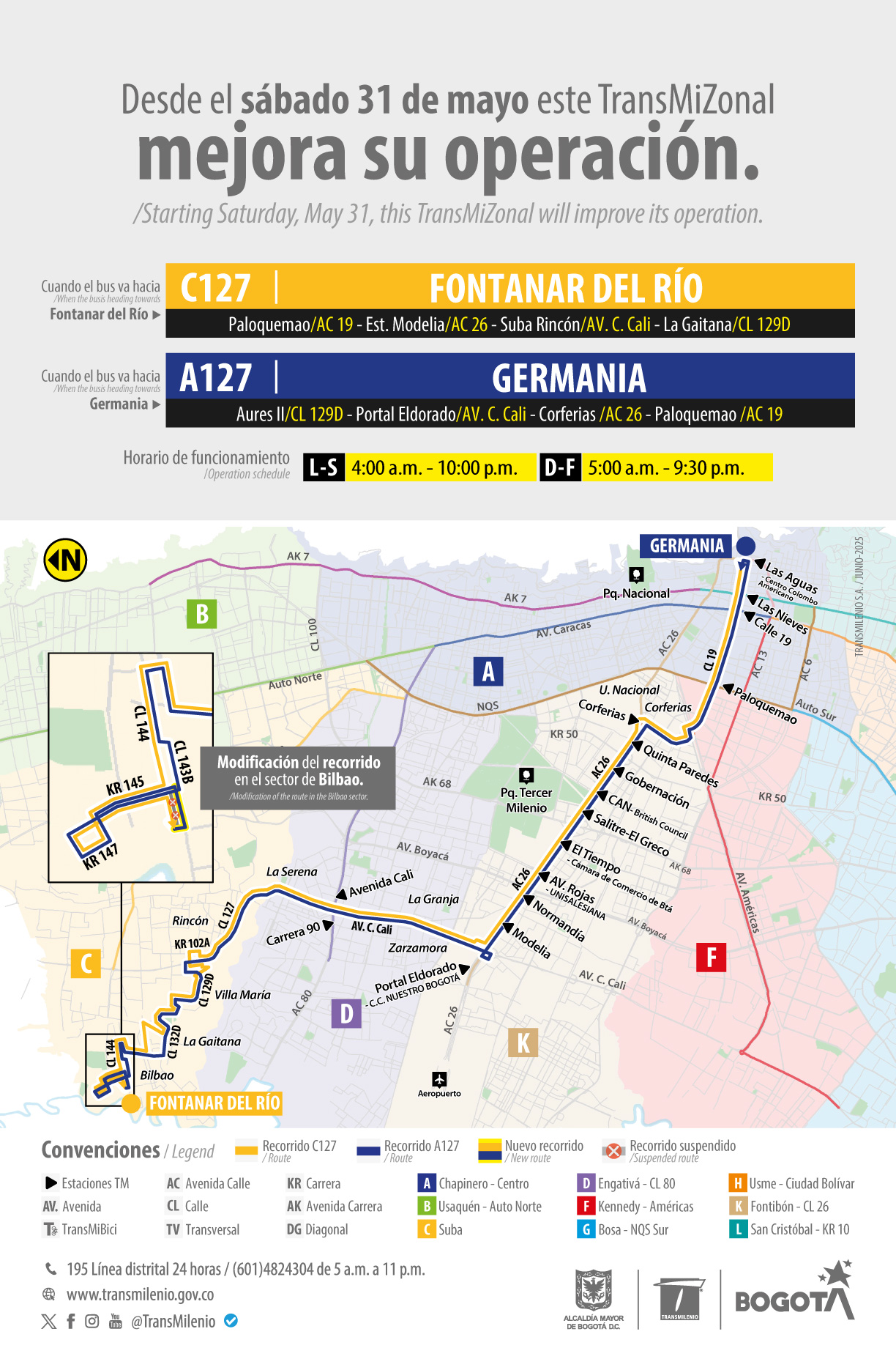 Servicio TransMiZonal C127 Fontanar del Rio - A127 Germanía modifica su operación Servicio TransMiZonal C127 Fontanar del Rio - A127 Germanía modifica su operación