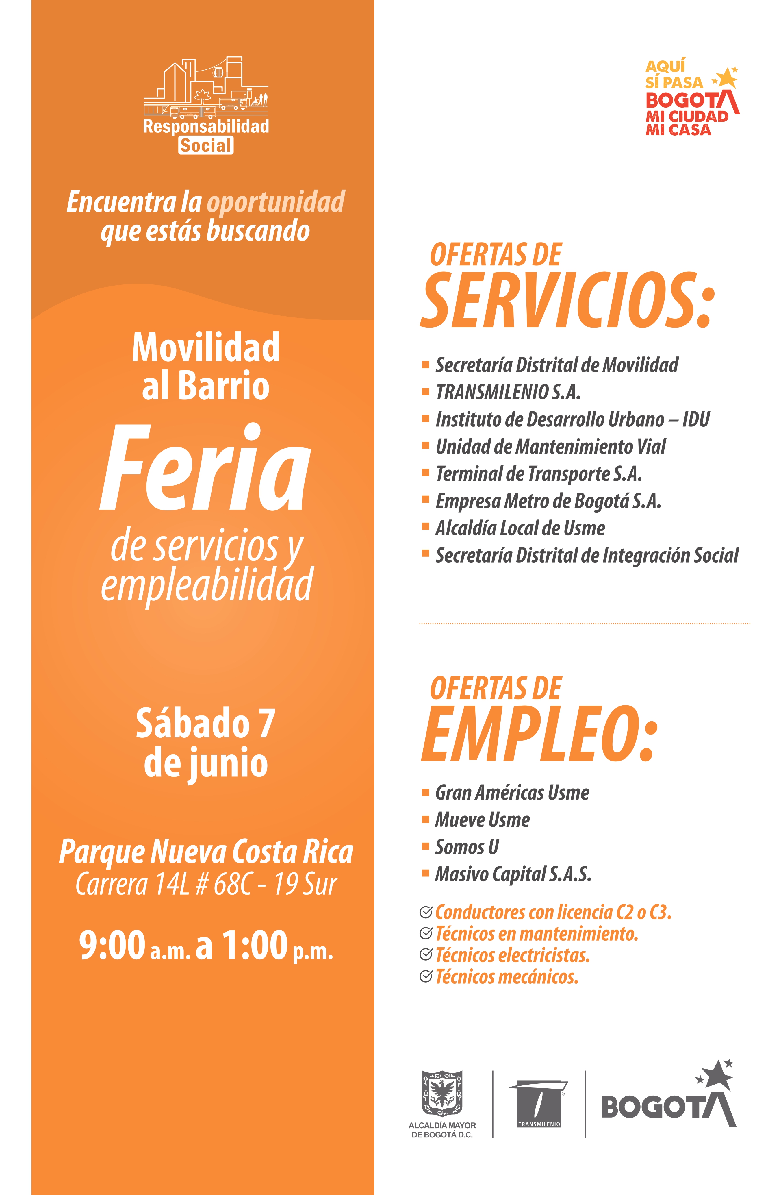 Alrededor de 400 vacantes serán ofrecidas por los concesionarios y empresa privada que estarán presentes. La feria se realizará este sábado 7 de junio en el Parque Nueva Costa Rica.
