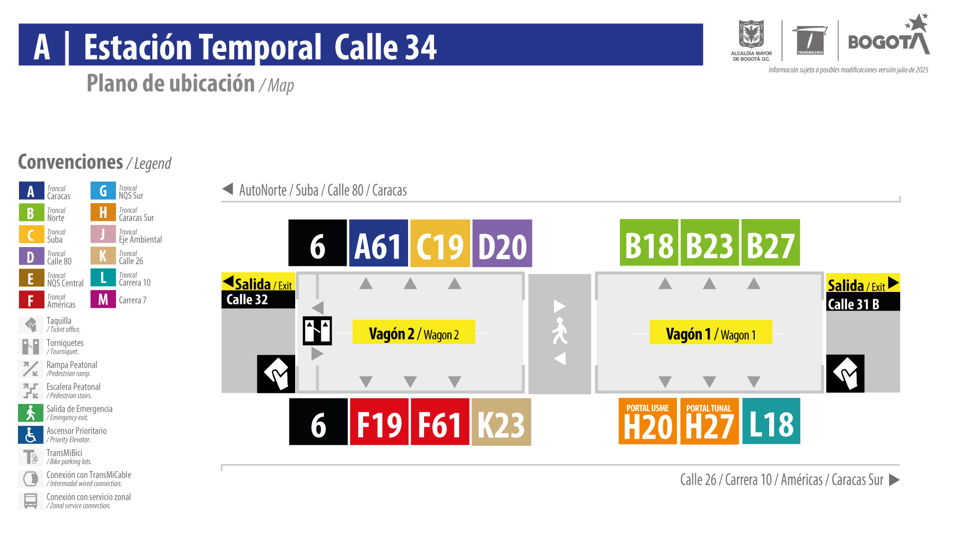 Plano de estación Calle 34 ( Temporal) Plano de estación Calle 34 ( Temporal)