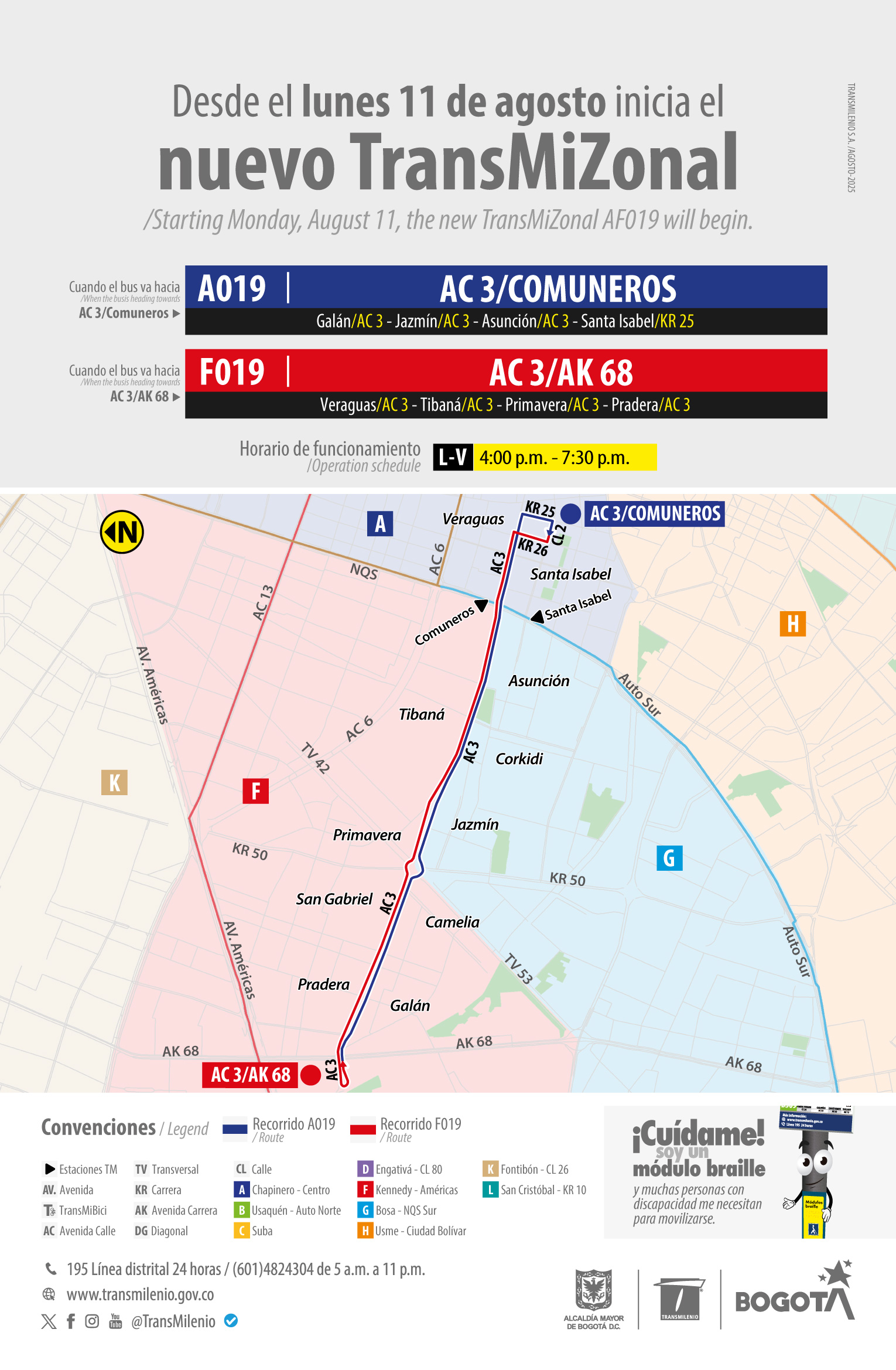 Conoce el nuevo servicio TransMiZonal A019 - F019 Conoce el nuevo servicio TransMiZonal A019 - F019