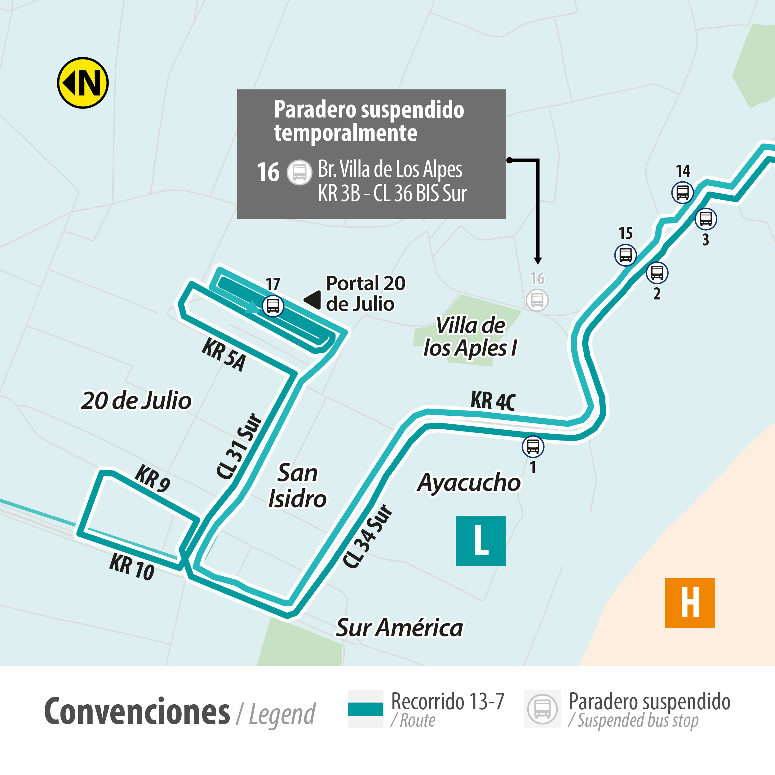 Servicio TransMiZonal 13-7 Península modifica su operación