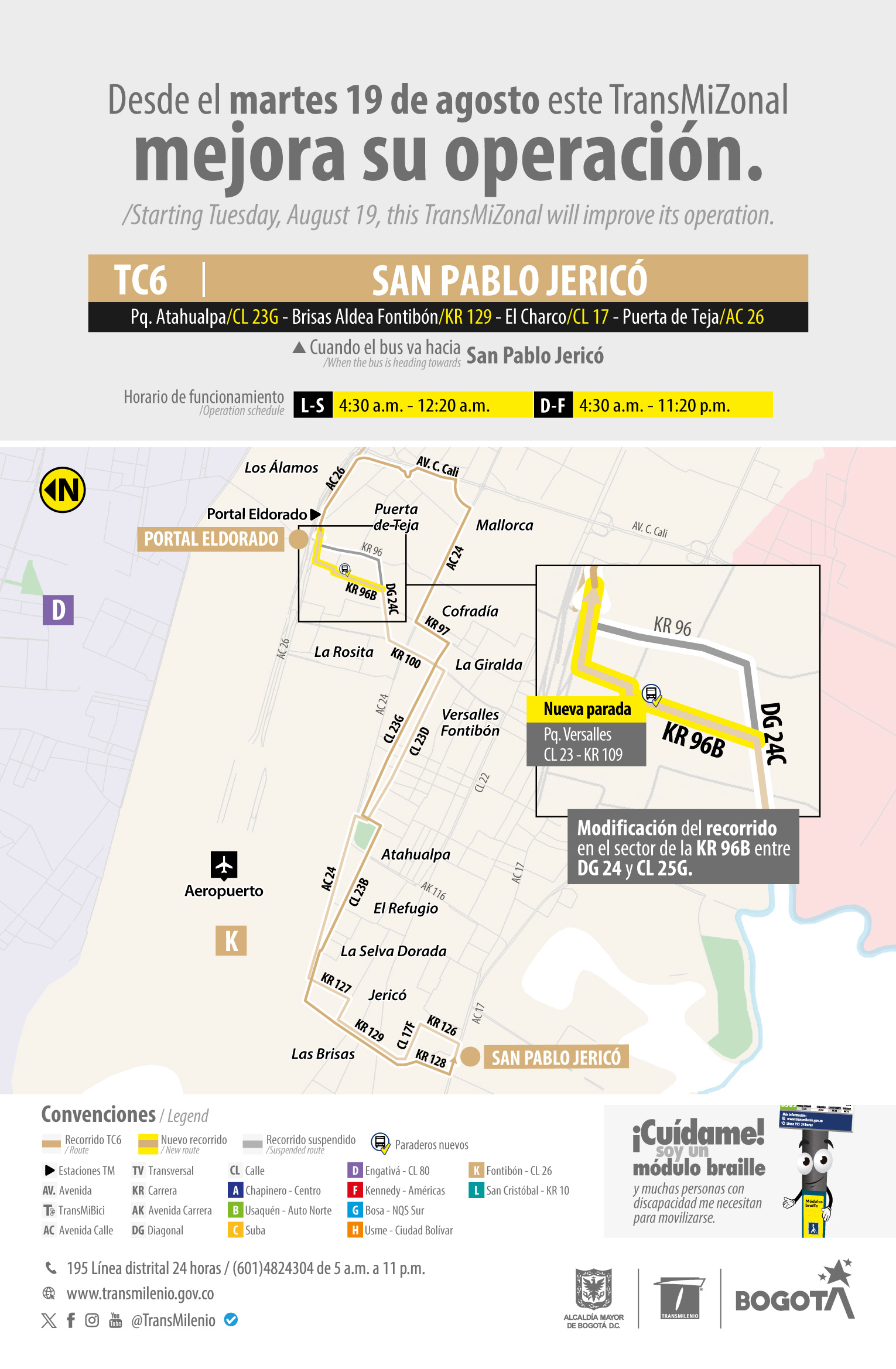 Nueva parada en la ruta TransMiZonal TC6 San Pablo Jericó Nueva parada en la ruta TransMiZonal TC6 San Pablo Jericó