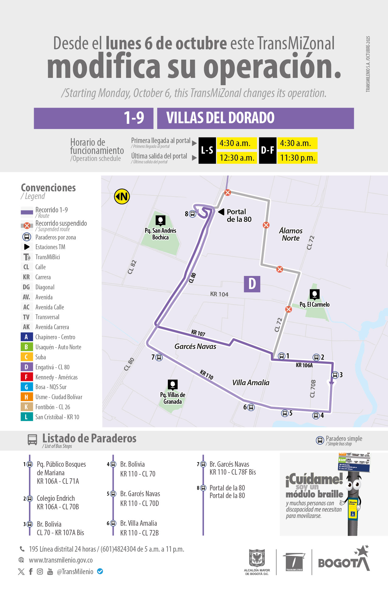 El servicio TransMiZonal 1-9 Villas del Dorado, modifica su recorrido en el sector de Alamos Norte El servicio TransMiZonal 1-9 Villas del Dorado, modifica su recorrido en el sector de Alamos Norte