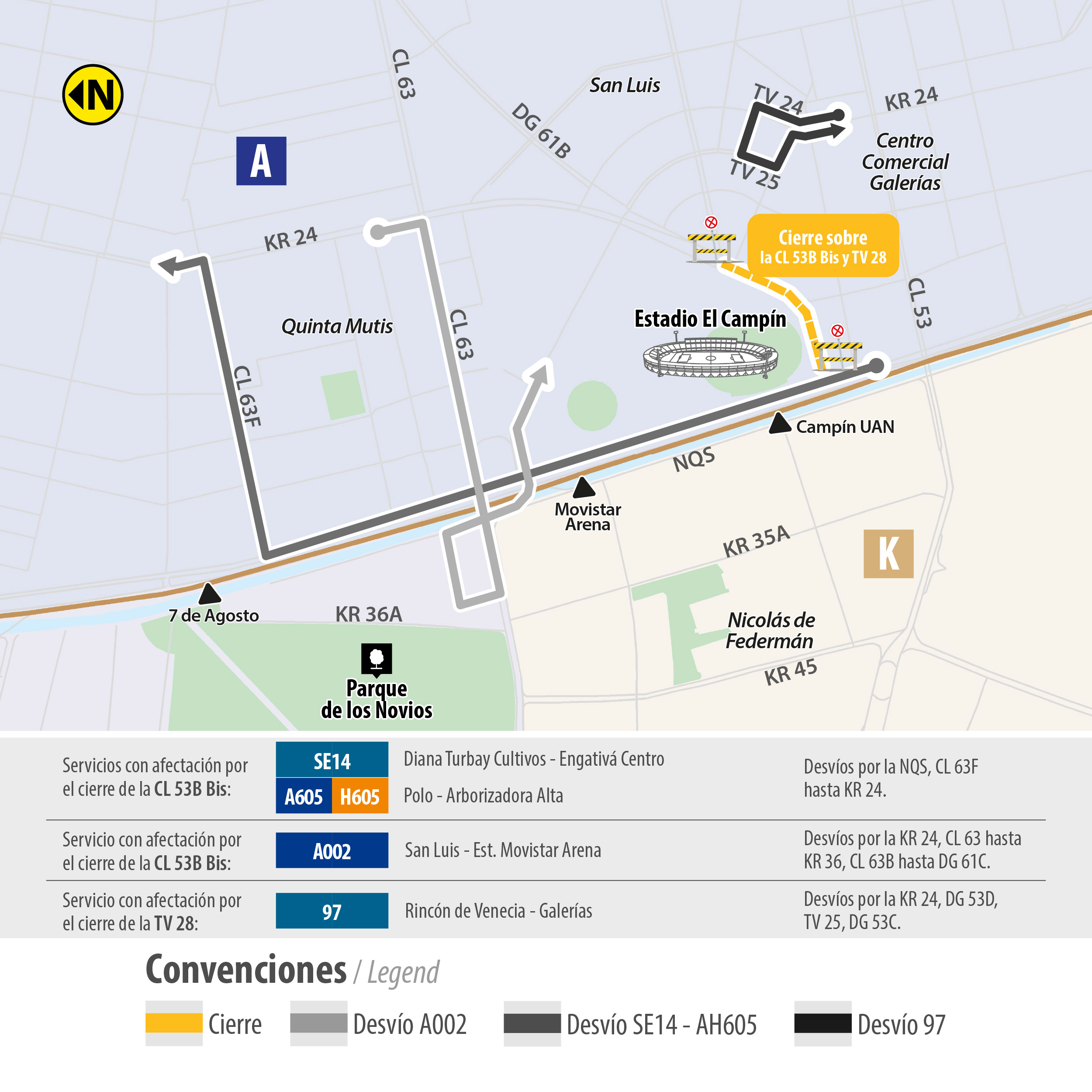 Desvió de seis rutas TransMiZonales Desvió de seis rutas TransMiZonales