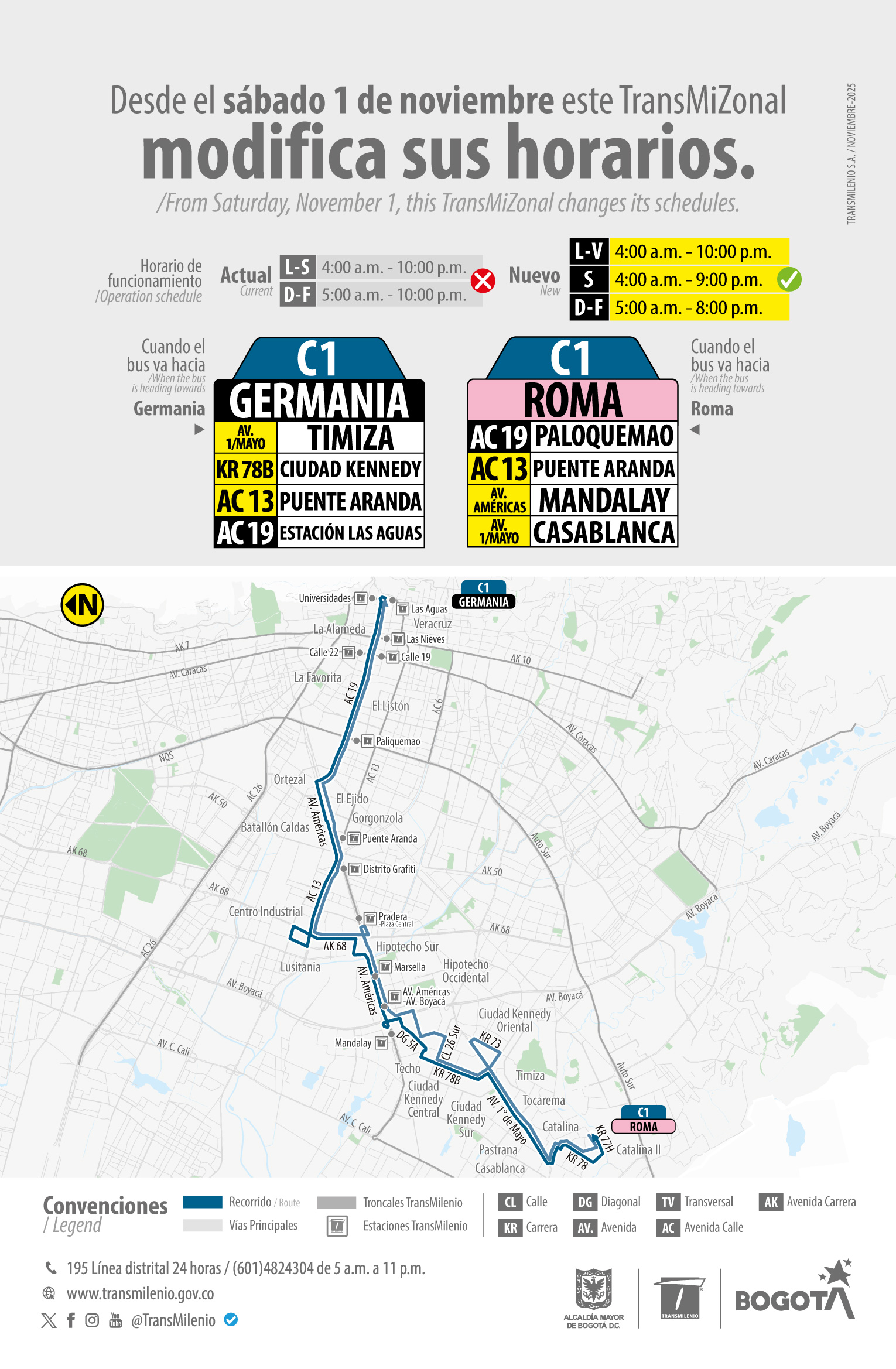 Servicio TransMiZonal C1Germania - Roma con nuevo horario Servicio TransMiZonal C1Germania - Roma con nuevo horario
