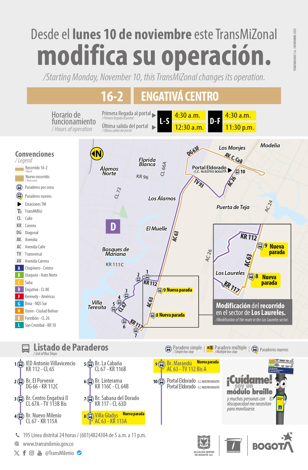 TransMiZonal 16-2 Engativá Centro amplía su cobertura con dos nuevas paradas TransMiZonal 16-2 Engativá Centro amplía su cobertura con dos nuevas paradas
