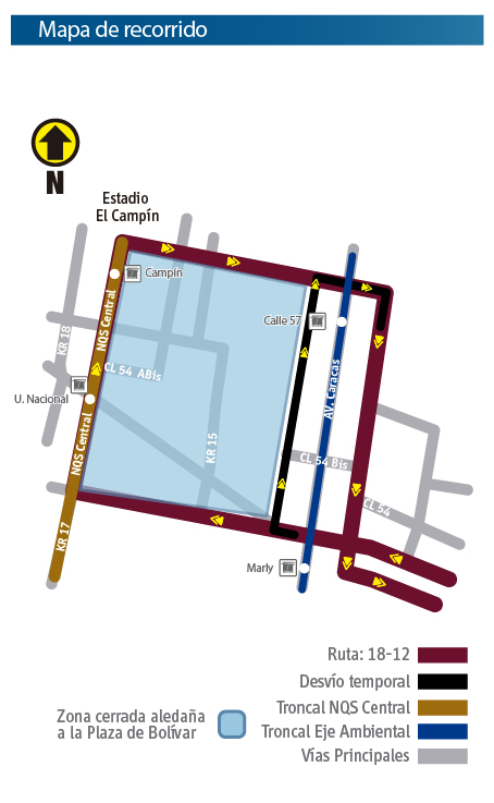 Recorrido de la ruta 18-2