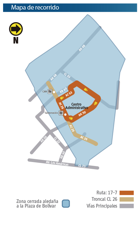 Recorrido de la ruta 17-7 