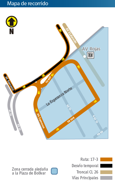 Recorrido de la ruta 17-3