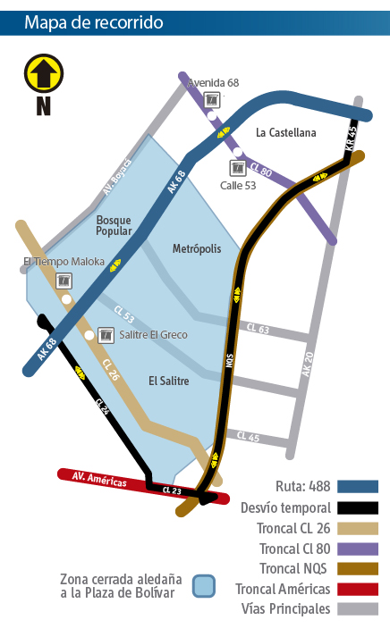 Recorrido de la ruta 488
