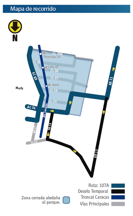 Recorrido de la ruta 107A