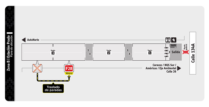 Plano de estación Prado con sus ajustes