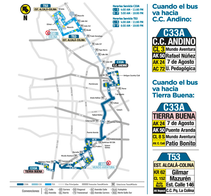 Mapa del nuevo recorrido de la Ruta C33 Coina Mundo Aventura