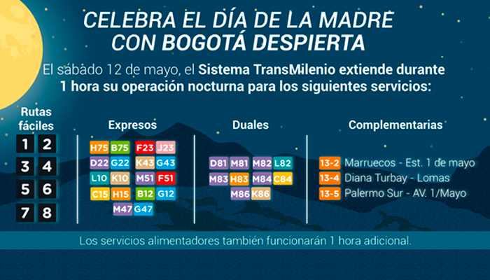 Rutas que funciona en bogotá despierta