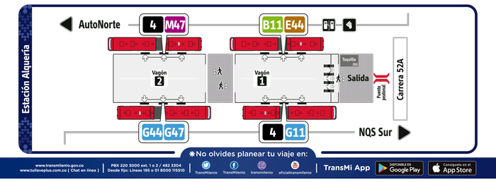 Paradas de la estación Alquería