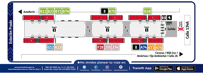 Paradas de la estación Prado