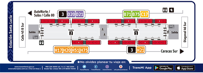 Paradas de la estación Santa Lucia