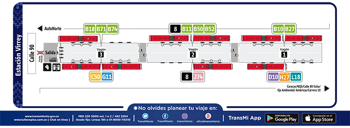 Paradas de la estación Virrey