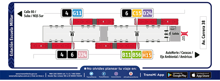 Paradas de la estación Escuela Militar