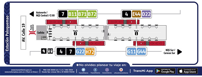 Paradas de la estación Paloquemao