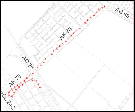 Desvío Av Calle 63 sentido Occidente