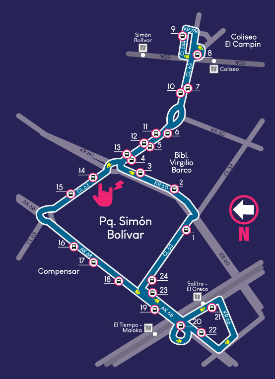 Mapa de la ruta de Rock al Parque 2018