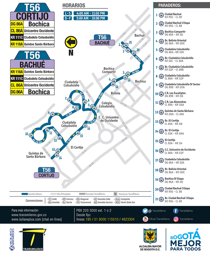  Recorrido de la ruta T56