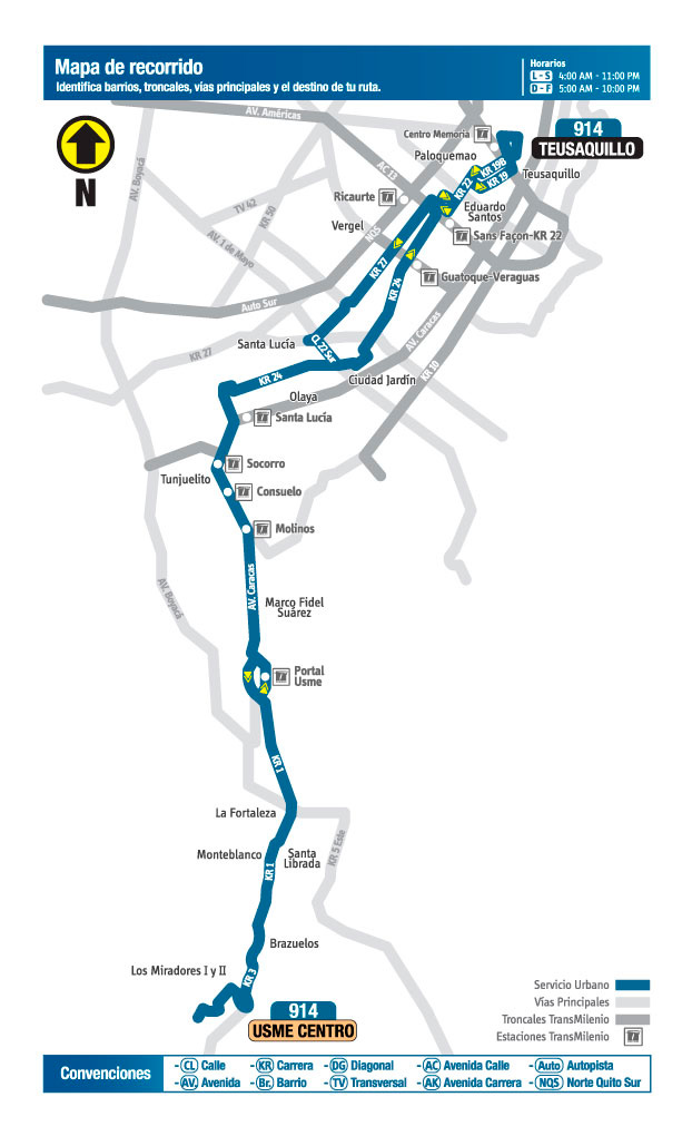 Mapa  de la ruta 914A