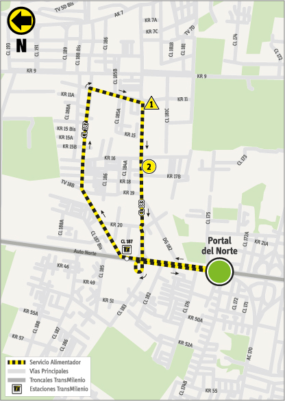 Mapa del recorrido 2-11 con la novedad