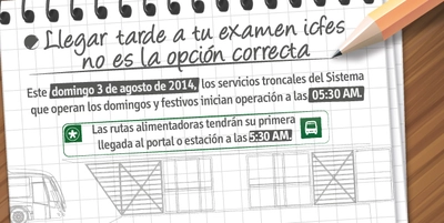 TRANSMILENIO AMPLIARA SU HORARIO ESTE DOMINGO