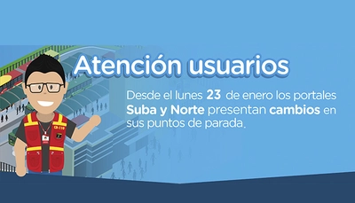 Cambio de paradas de algunos servicios troncales en portal del norte y portal de suba