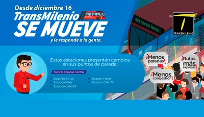 Desde el 16 de diciembre TransMilenio implementa nuevos cambios en estaciones de la troncal Caracas - Centro  