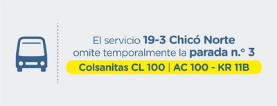 Ruta urbana 19-3 del SITP tiene novedad en un paradero