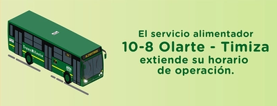 La ruta alimentadora 10-8 extiende su horario