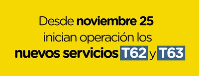 Entra en operación las rutas urbanas T62 y T63