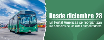Conoce la reorganización de las rutas alimentadoras en el Portal Américas