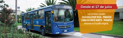 Servicios 742A Bulevar Niza Para&iacute;so y HA610 Chic&oacute; Norte Para&iacute;so retoman su trazado original