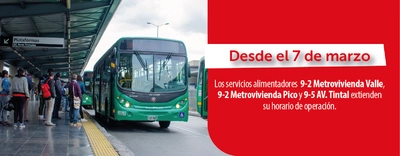 Alguno servicios alimentadores del portal Am&eacute;ricas extienden su horario de operaci&oacute;n