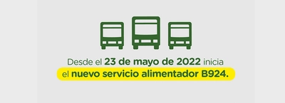 Nuevo servicio alimentador B924 en el Portal Norte